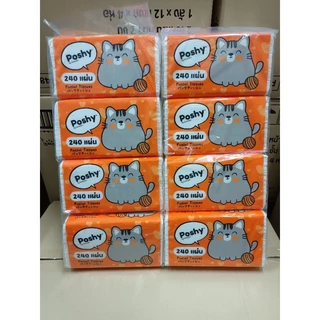 ทิชชู่พอชชี่ Poshy 240 แผ่น 2 แพค 8 ห่อราคา 220.- กระดาษทิชชู่เช็ดหน้า ยกแพคค่ะ