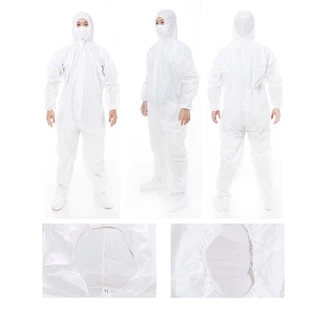 ชุด PPE สีขาว ป้องกันเชื้อโรค ชุดหมีป้องกันเชื้อ ป้องกันโควิด ชุดPPE การเเพทย์