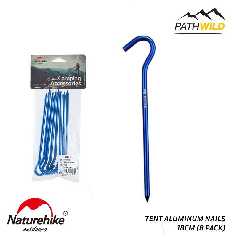 สมอบกอลูมิเนียม NATUREHIKE TENT ALUMINUM NAILS 16 CM (8 PACK) น้ำหนักเบา ขนาด 16 ซม. แพ็ค 8 ชิ้น คละสี