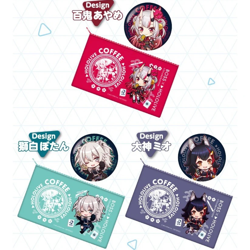 Hololive X BOSS Coffee - กระเป๋า+เข็มกลัด