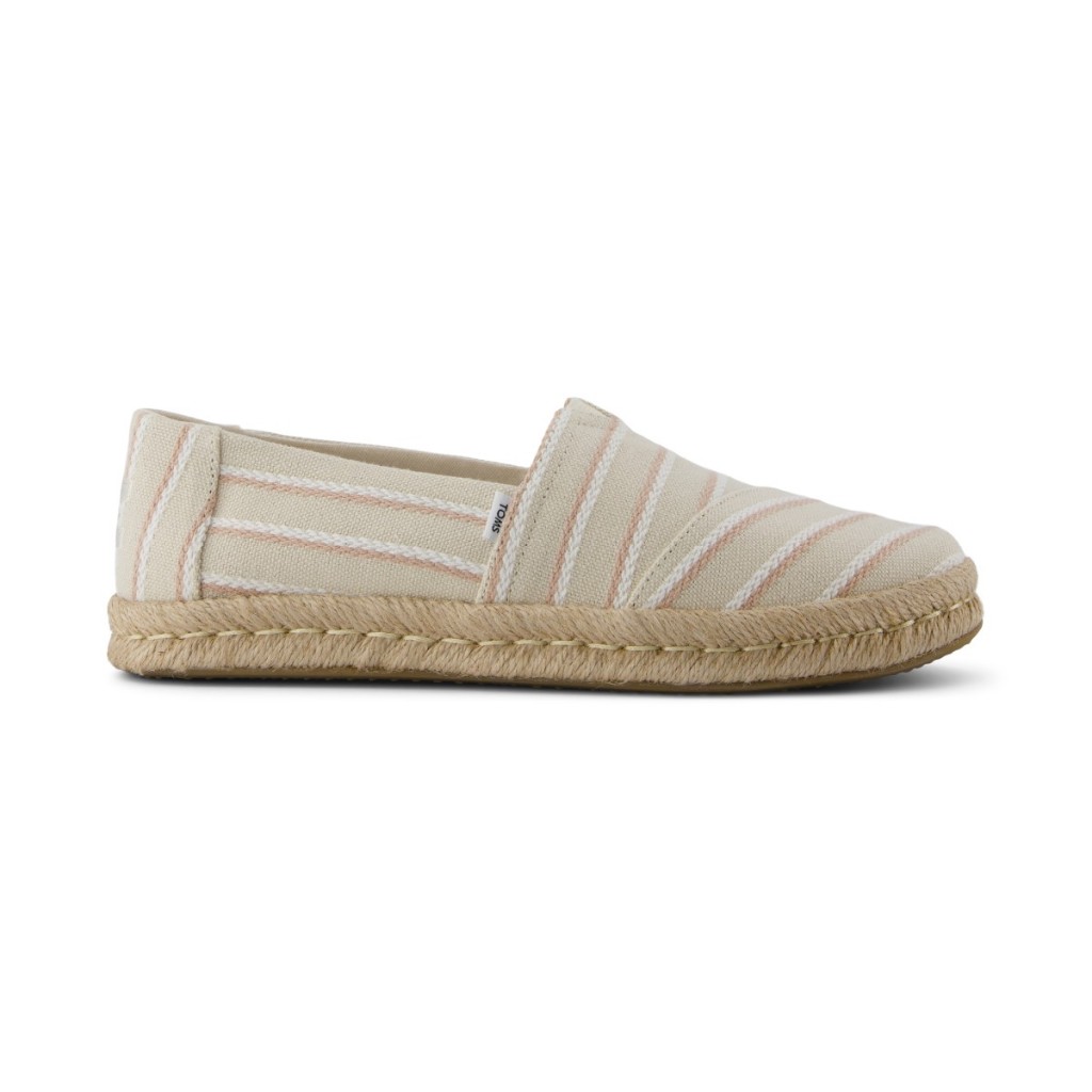 TOMS รองเท้าลำลองผู้หญิง สลิปออน รุ่น Alpargata Rope sole 2.0 Natural Woven Stripes (CE) รองเท้าลิขสิทธิ์แท้