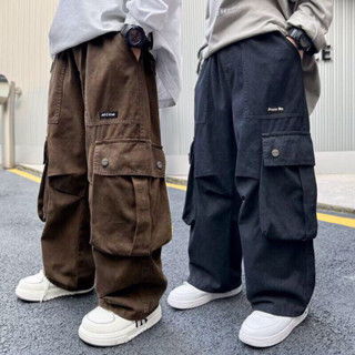 **พร้อมส่งในไทย**Kawaii กางเกงคาร์โก้เด็ก มี2 สี น้ำตาลและกร…