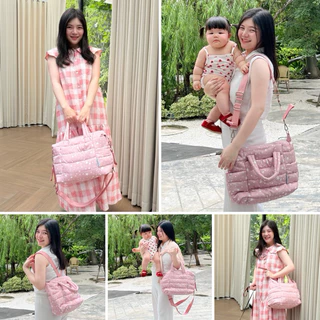 DreamWhale กระเป๋าคุณแม่ กระเป๋าใส่ของเด็กอ่อน แถมผ้ารองเปลี่ยนผ้าอ้อม น้ำหนักเบา ช่องเยอะ ปรับถือได้หลายรูปแบบ