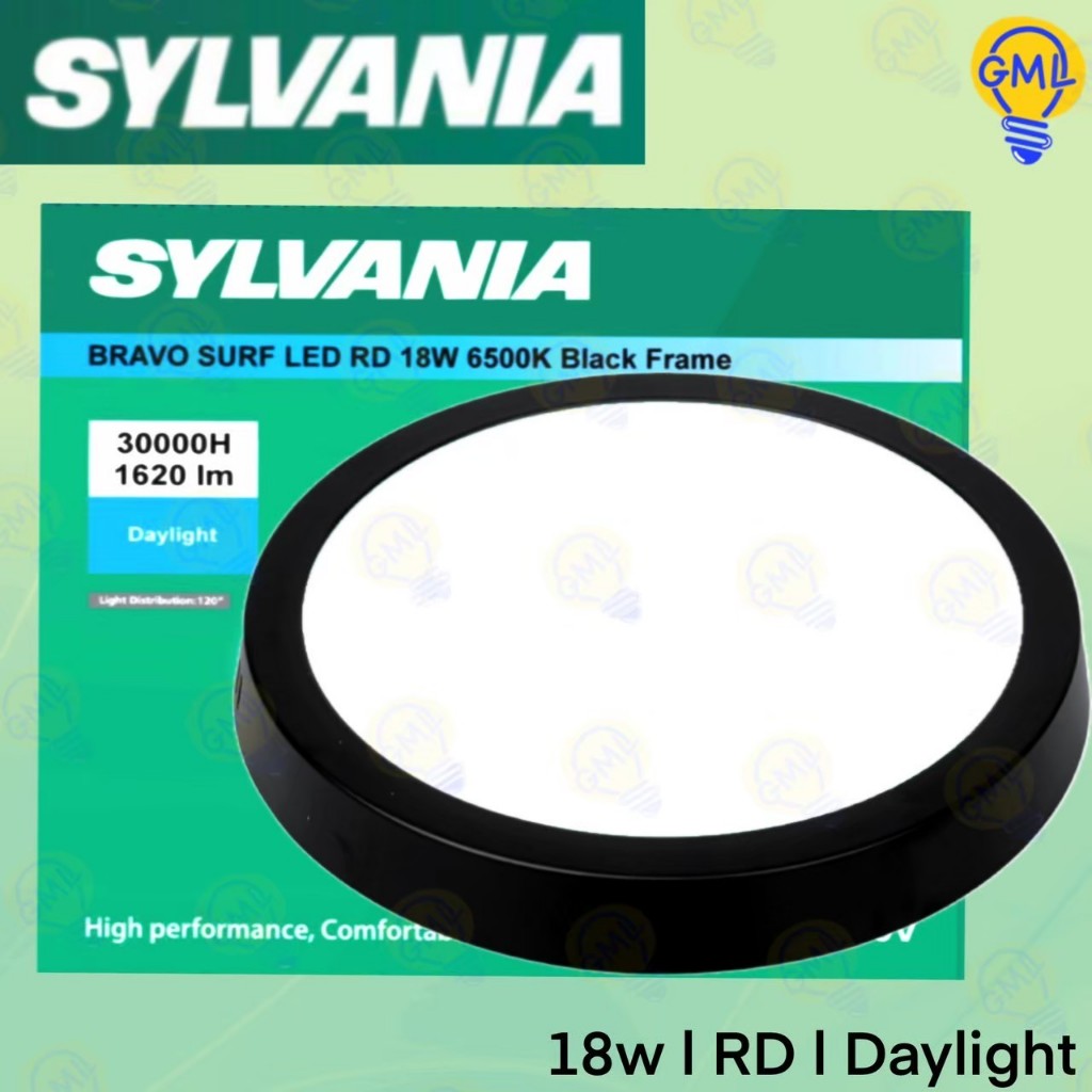 Sylvania โคมไฟดาวน์ไลท์ LED ติดลอย กลม ขอบดำ 12W 18W แสงขาว แสงวอร์ม - รูปที่ 2
