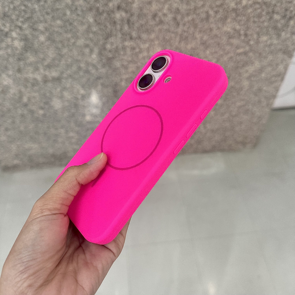 เคส Silicone Magnetic แม่เหล็ก สีนีออน ชมพู-เขียว บุกำมะหยี่-สีพื้น เคสซิลิโคน TPU - รูปที่ 5