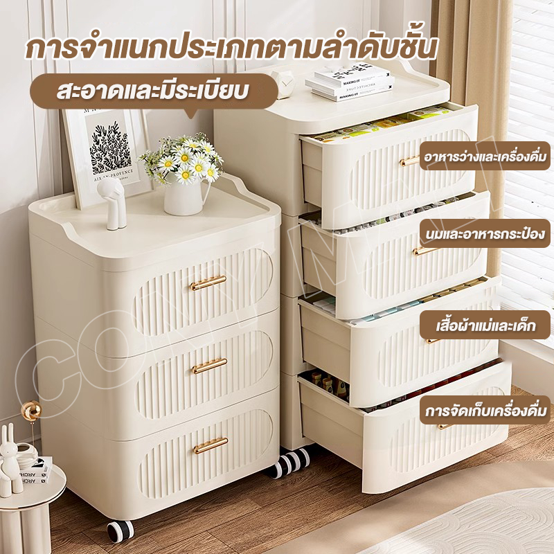 CONY  3-7 ชั้น โต๊ะวางข้างเตียง ตู้ลิ้นชักมินิมอล โต๊ะข้างเตียง ดีไซน์สวย จัดเก็บง่าย กันน้ำ แข็งแรง รูปที่ 2