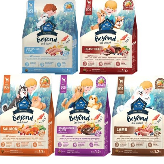 [สุนัข] Buzz Beyond อาหารสุนัขขนาด 1 Kg.-1.2kg.เกรด Premium Gluten-free หลากหลาย