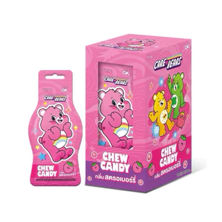 [1กล่อง 12 ซอง] OK CARE BEARS โอเค แคร์แบร์ ชิวแคนดี้ 4รสชาติ 16g.