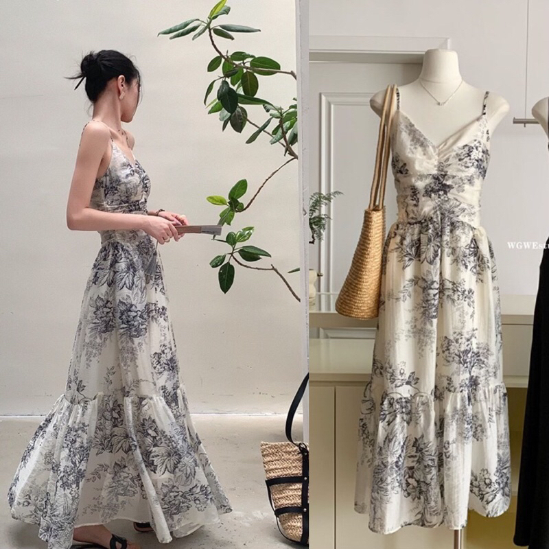 สายเดี่ยวลายสวยสายปรับได้รุ่น 8247 TAG:WG.WE 🇰🇷