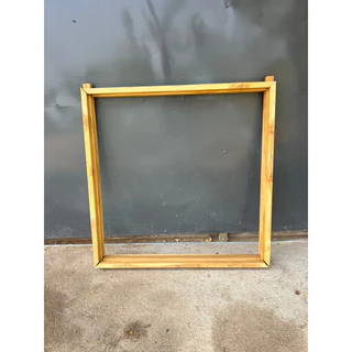 หน้าต่างบานคู่ 50x100 cm 2 บาน+ วงกบ 100x100 cm ทำจากไม้สักแท้ หน้าต่างบานทึบ หน้าต่างสายฝน