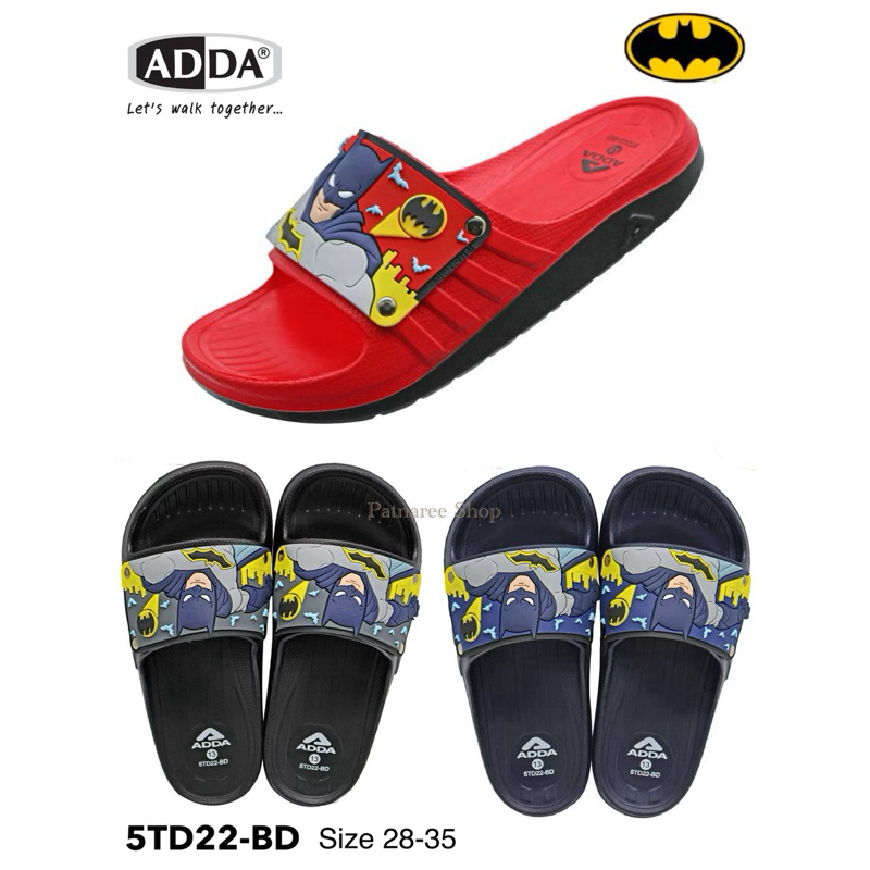 💖Children💖ADDA 2Density รุ่น 5TD22-BD รองเท้าแตะเด็ก BATMAN ลิขสิทธิ์แท้ แบบสวม ไซส์ 28-35