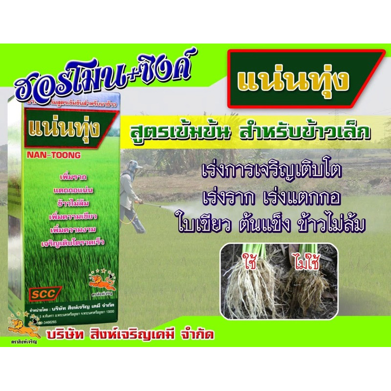 แน่นทุ่ง ขนาด 1 ลิตร อาหารเสริมสูตรเข้มข้นสำหรับนาข้าว