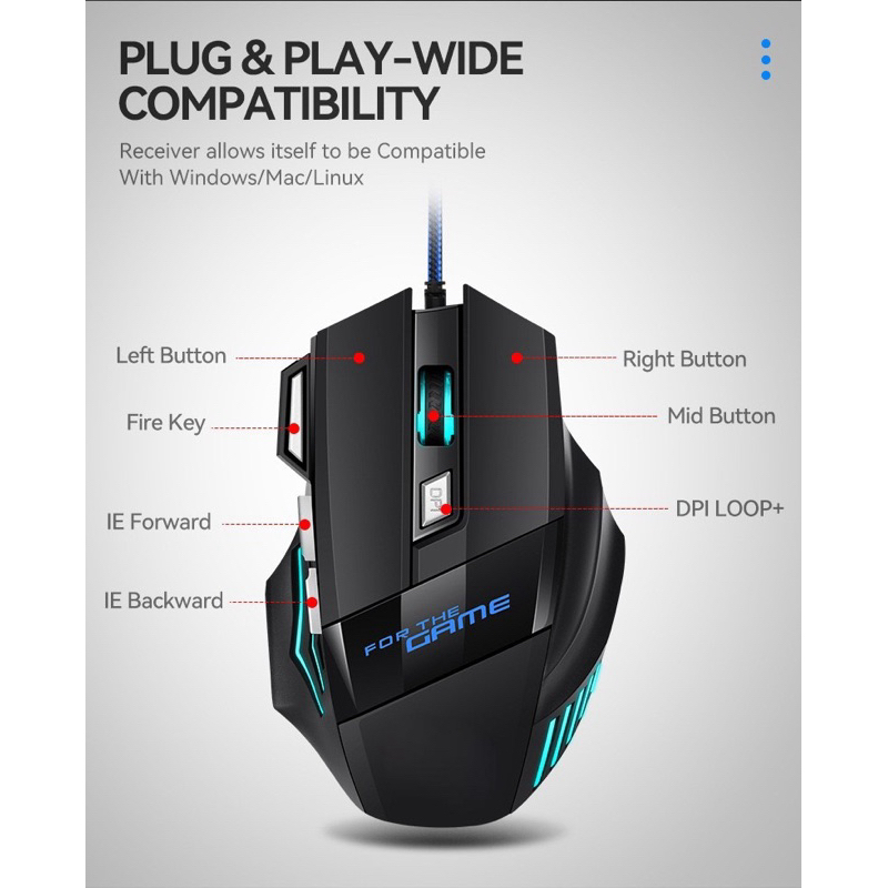 เมาส์เกมมิ่ง รุ่นG6 GAMiNG MOUSE 3500DPI 7ปุ่ม