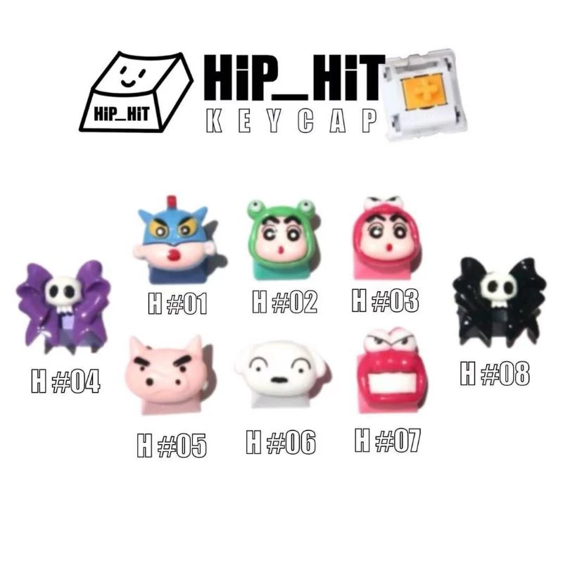 KEYCAP คีย์แคป ลาย ชินๆจัง กับเพื่อน ตกแต่งคีย์บอร์ด ปุ่ม+