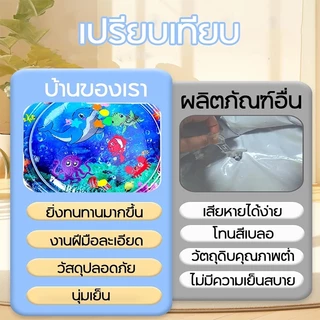 🐱ปั๊มลมฟรี🐱สัตว์เลี้ยงเสื่อน้ำ เตียงแมว 100cm ที่นอนเย็น เบาะน้ำพองลม 3 มิติ พร้อมปูปลาดุ้กดิ้กในน้ำ ของเล่นแมว หนาขึ้น