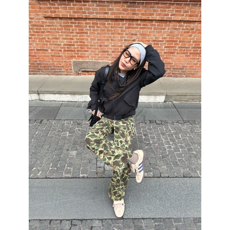 กางเกงลายทหาร #Military jeans กางเกงขายาว