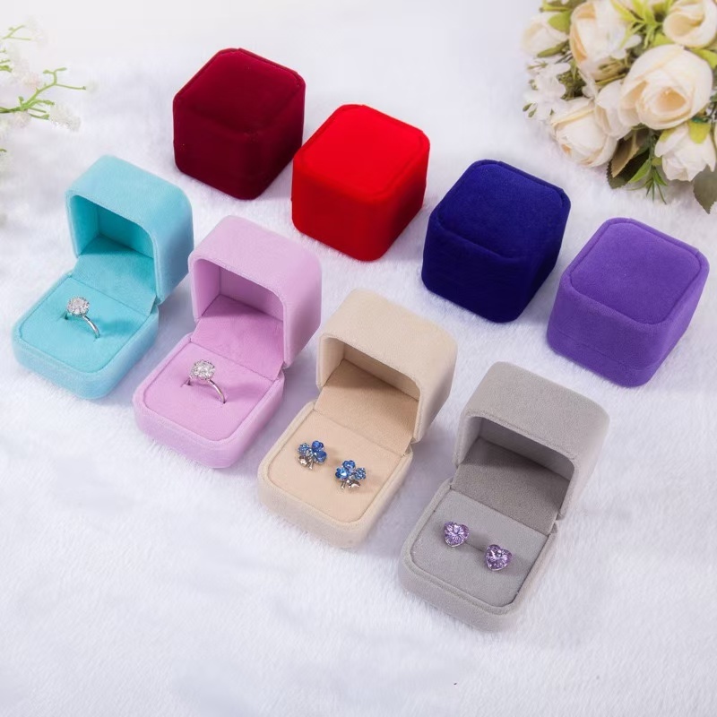 ขายส่ง 20ใบ กล่องเครื่องประดับ ราคาขายส่ง กล่องแหวน สักหลาด กล่องใส่แหวนกำมะหยี่