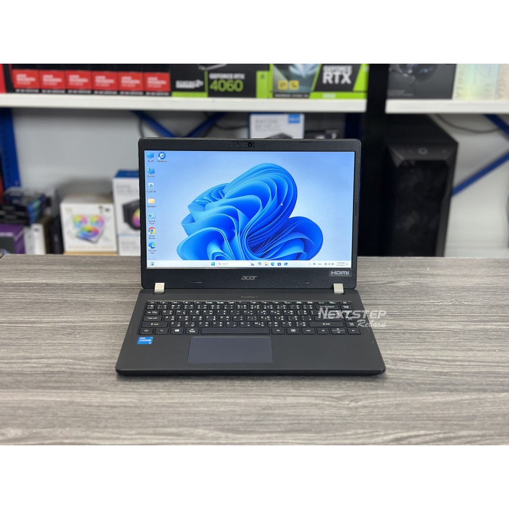 โน๊ตบุ๊ค  Acer Travelmate P214 Core i3-Gen11, Ram 8GB, M.2 256GB, จอ 14 นิ้ว, WiFi 6 สินค้ามือสอง รั