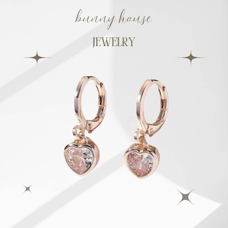 🛵มีส่งด่วน🛵 ต่างหูห่วง รูปหัวใจ ต่างหูชุบเงินแท้ คนแพ้ง่ายใช้ได้