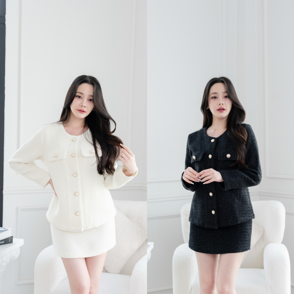 Pirunya - Tweed Skirt 02 กระโปรงสั้น ผ้าทวีต ทรงสวย