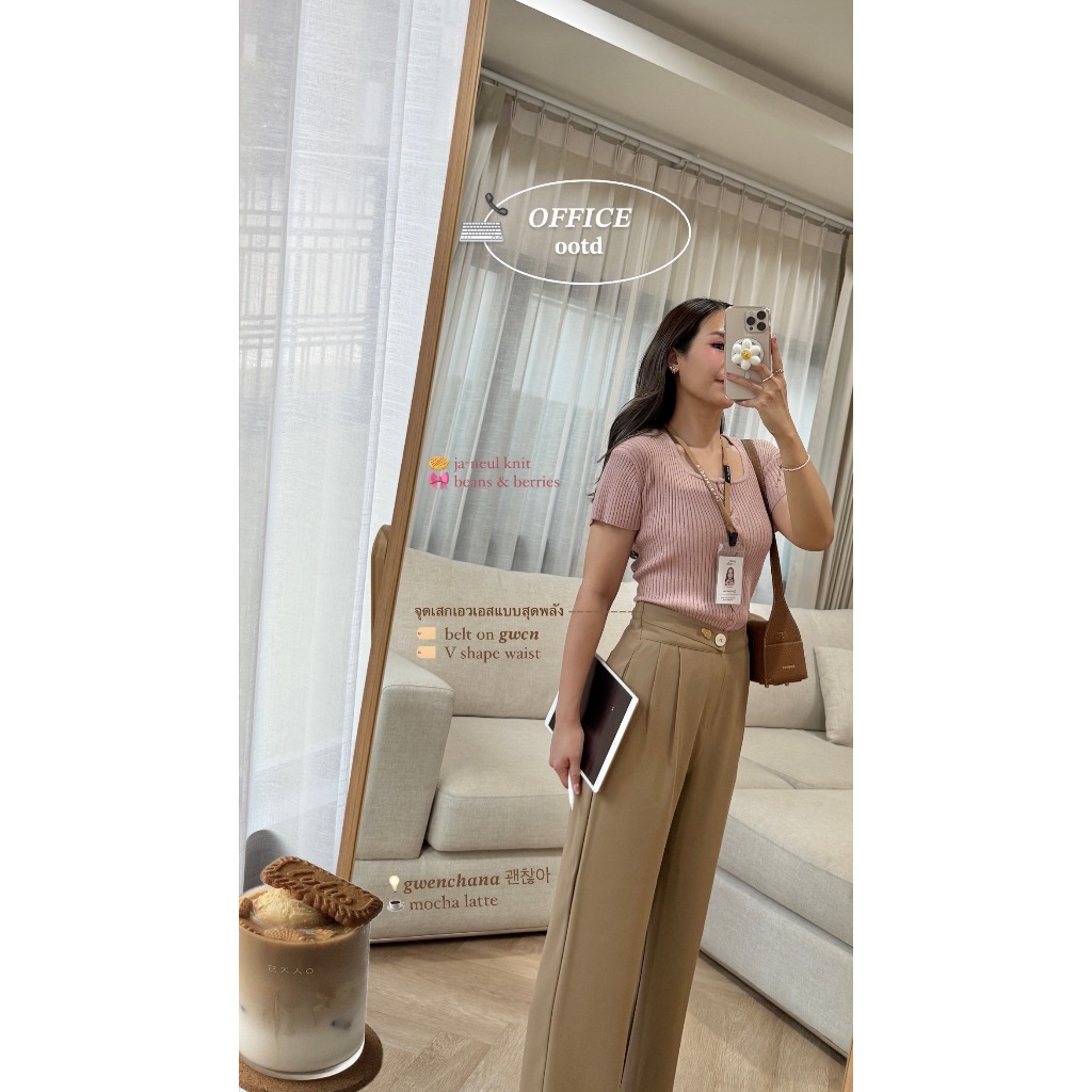 janunstudio • GWENCHANA belt pants 7 สี (กางเกงขายาว เควนชานา) – พรางหุ่น เพรียวสูง ผ้านุ่มเด้ง ผ้าเย็น ไม่ยับง่าย ! ราคา ถูกที่สุด ดีลบีเคเค แกลเลอรีภาพที่ 4