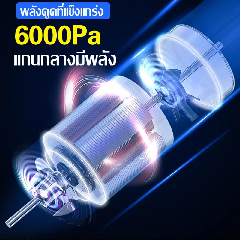 HEXMA เครื่องดูดฝุ่นในรถไร้สาย แบบพกพา Car Vacuum Cleaner thumbnail 6