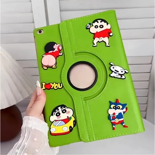 🌻24 ชั่วโมง🌻เคสป้องกัน iPad หมุนได้ 360°เครยอนชินจัง มีสีสัน เหมาะสำหรับรุ่น gen12/11 Air8 air7/6