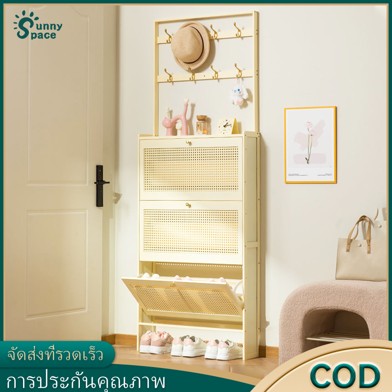 ตู้วางรองเท้า ตู้รองเท้า ทำโดยไม้ไผ่ธรรมชาติ สามารถวางรองเท้า คู่ไว้ในแต่ละชั้น ประหยัดพื้นที่