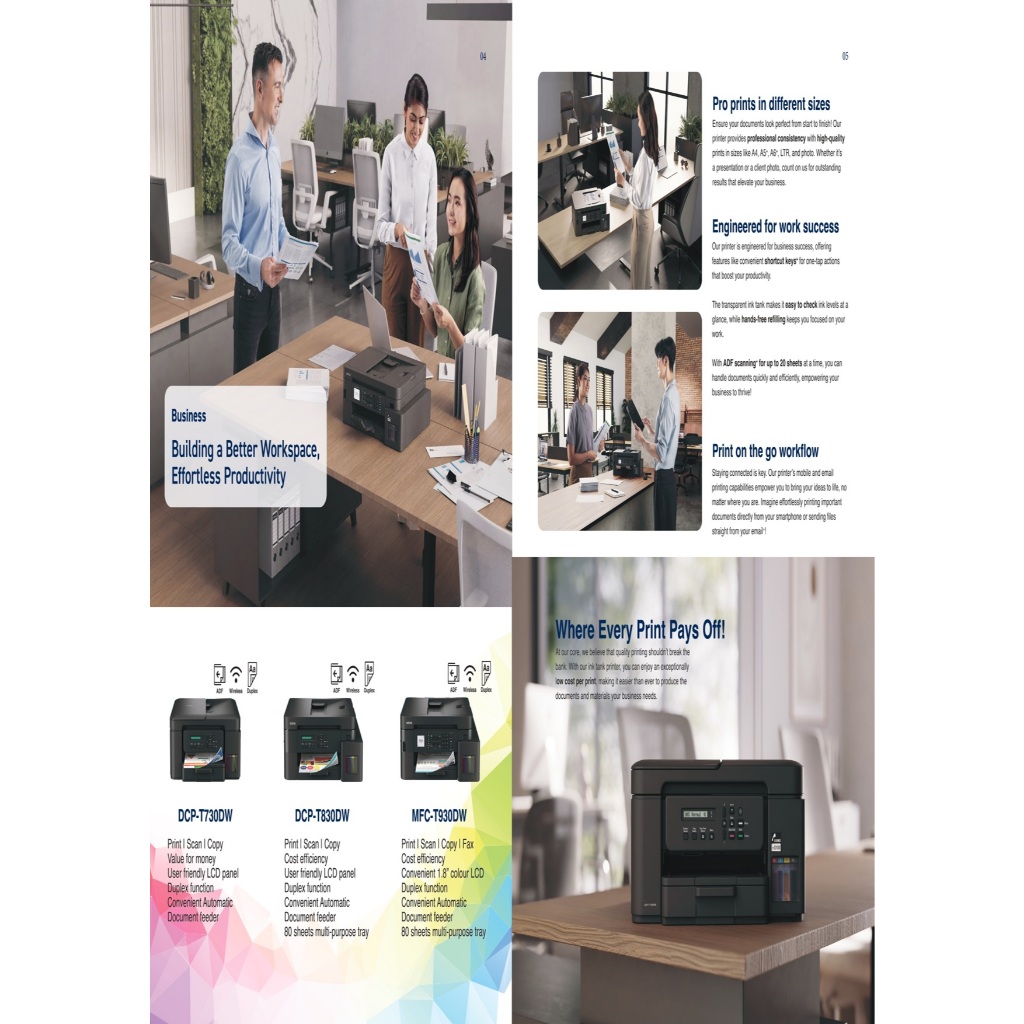 ส่งด่วน1ชม. Brother MFC-T930DW Ink Tank Printer มี wifi เครื่องพิมพ์มัลติฟังก์ชัน แทน MFC-T920DW - รูปที่ 5