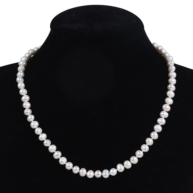 สร้อยคอไข่มุกแท้ ขนากมุก5-6mm ทรงเม็ดกึ่งกลม ยาว15-16นิ้ว เงางาม AA ฟรีกล่องค่ะ - รูปที่ 2