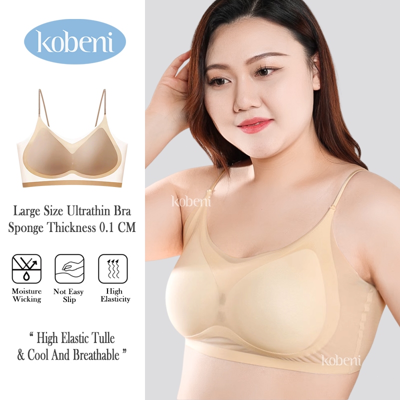 ⭐KOBENI⭐Plus Bra บราไร้โครง ผ้าไหมน้ำแข็ง บราเจลลี่ แบบบาง คัพทรงน้ำหยด ไร้ขอบ อกชิดสวย สวมใส่สบายสุ