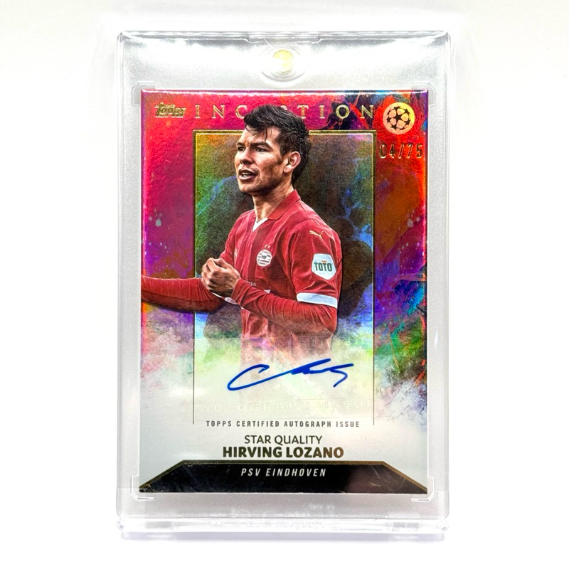 Topps Inception HIRVING LOZANO PSV EINDHOVEN /75 Autograph