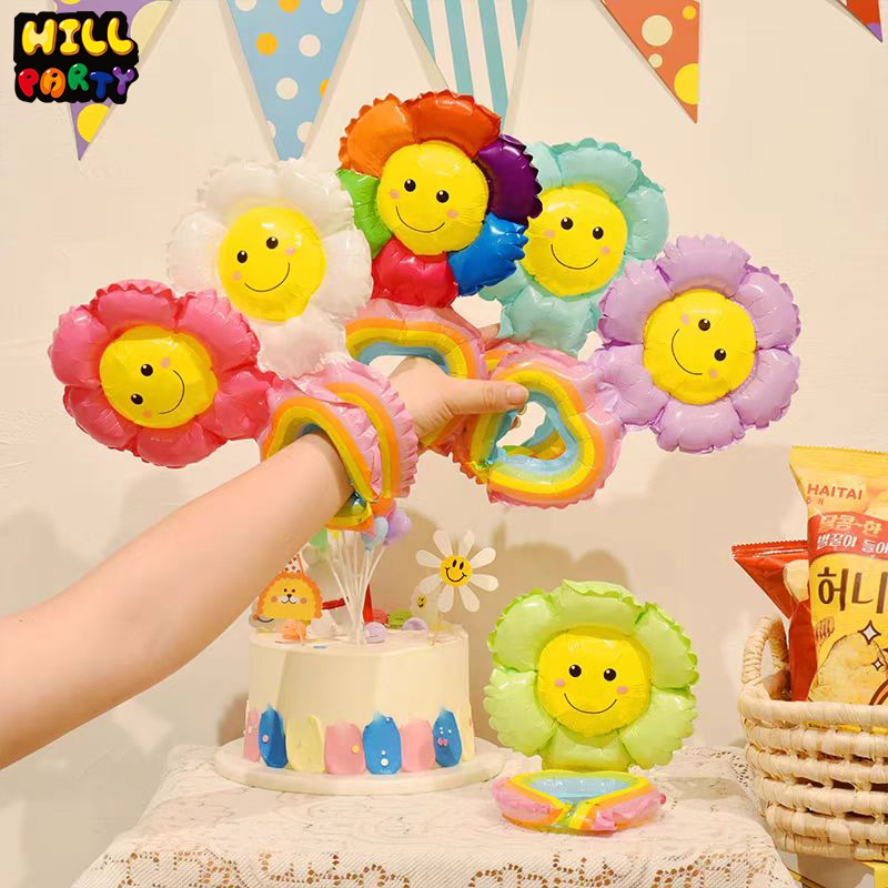 ใหม่ดอกทานตะวันเดซี่บอลลูน สายรัดข ้อมือบอลลูนตกแต ่งวันหยุด ตกแต่งปาร์ตี้ ของเล่นเด็กอนุบาล