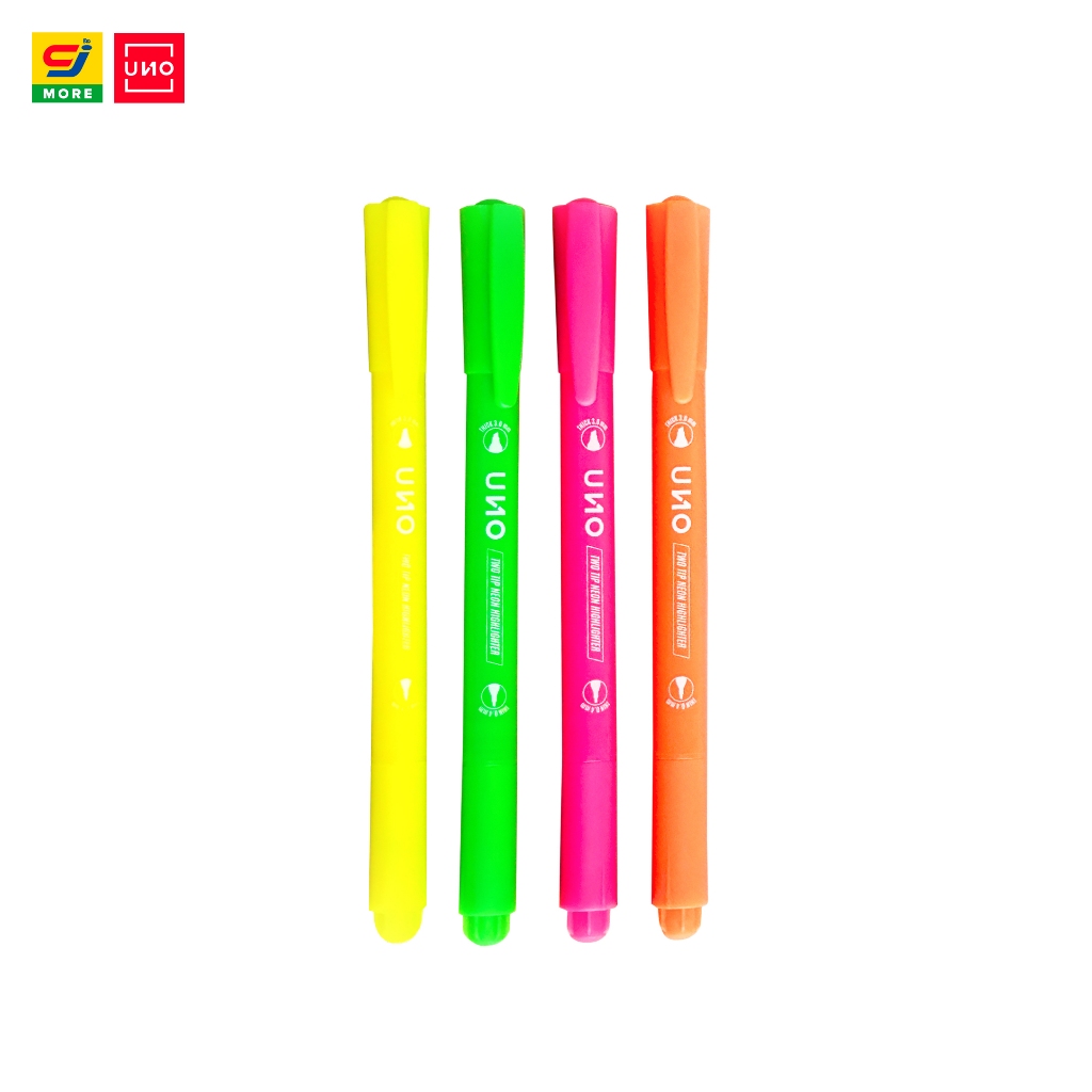ปากกาไฮไลท์ UNO รุ่น 19 สีสันสดใส 2 หัว หัวแหลมและหัวตัด