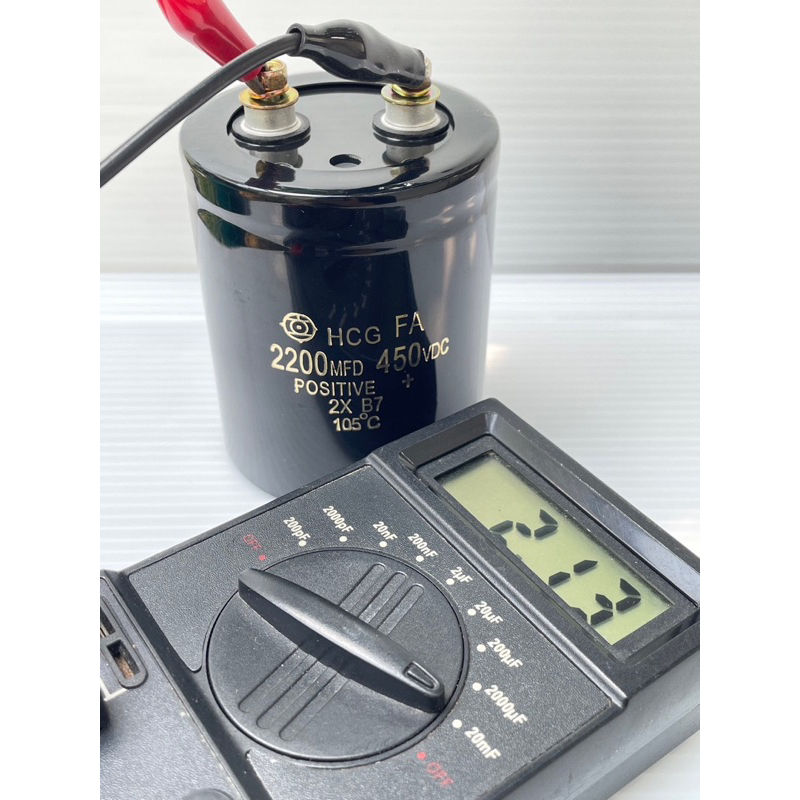 Sizeพิเศษ C 2200UF 450V (แพ็ค1ตัว)64x80mm Hitachiของใหม่ บวกลบ20% C2200UF450VDC คาปาซิเตอร์ 2200UF45