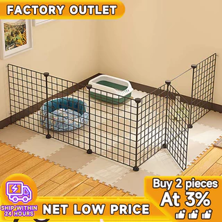 24 แผ่นเหล็ก รั้วกั้นสุนัข คอกกั้นสัตว์ diy กรงสุนัข กรงกระต่าย กรงหมา ประกอบได้หลากหลายรูปทรง