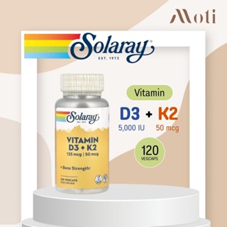 Solaray, Vitamin D3 (125 mcg) + K2 (50 mcg) , 120 VegCaps วิ…