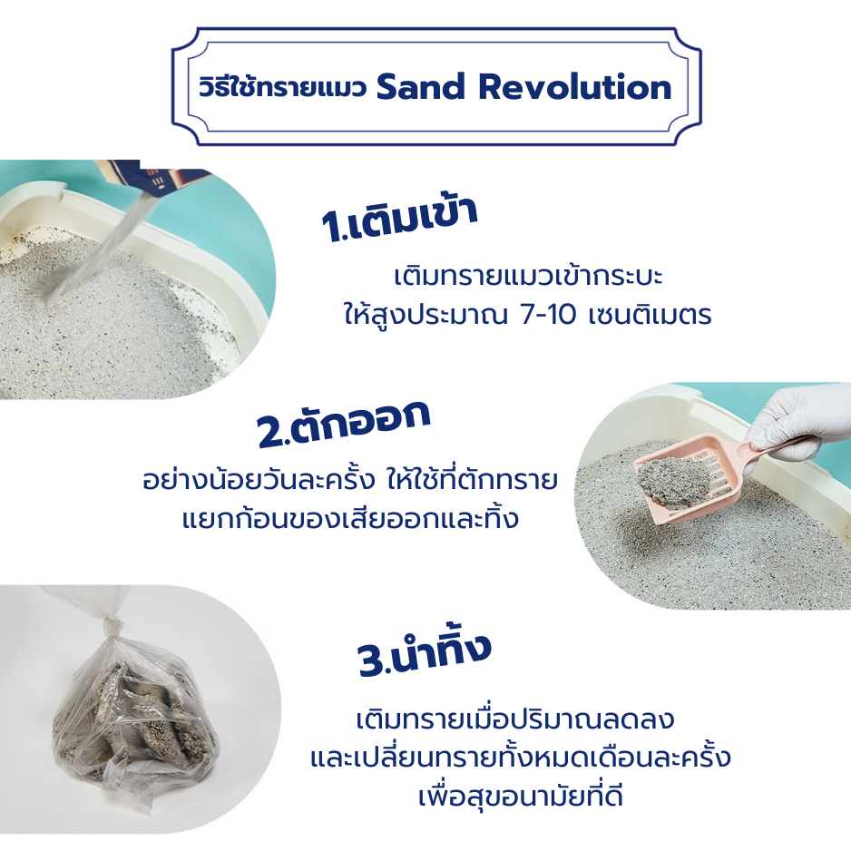 [โปรโมชั่นซื้อยกแพ็ก] Sand Revolution Cat Litter ทรายแมวเเบนโทไนท์เกรดพรีเมี่ยมนำเข้าจากเกาหลี 100%