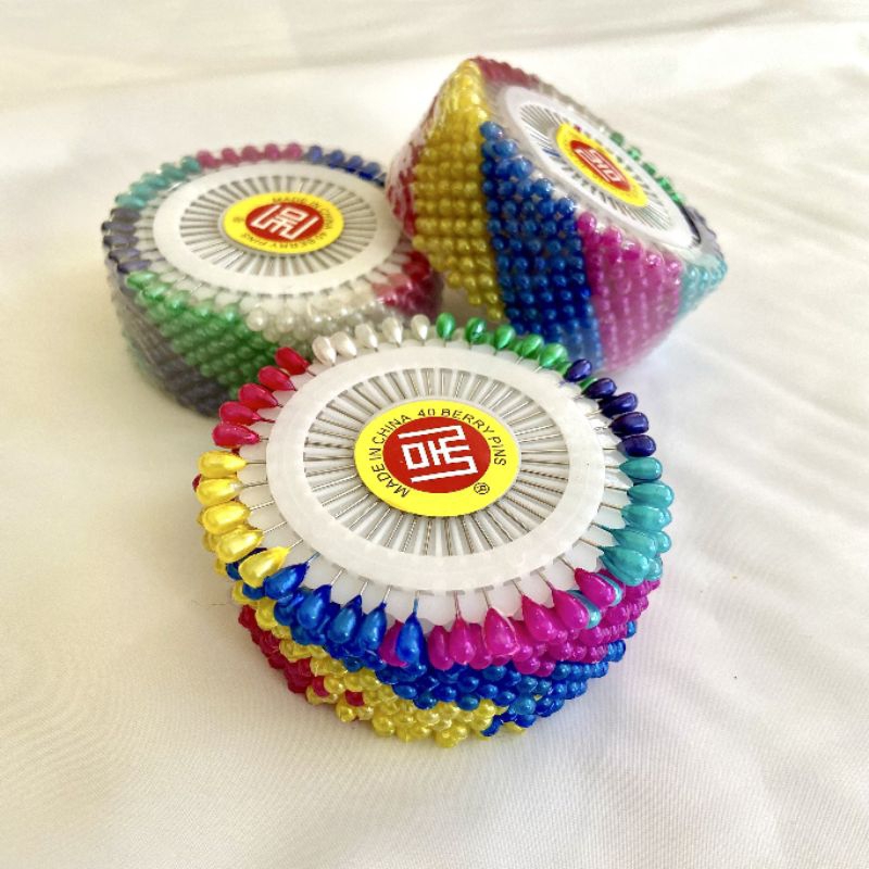 เข็มหมุดหัวกลม/เข็มหมุดเย็บผ้า/1 แผงมี 40 ชิ้น/พร้อมส่ง