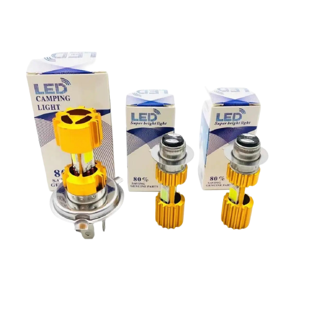 หลอดไฟหน้า มอเตอร์ไซค์ LED  H6 T19 P15D H4 (สว่างเพิ่ม 100%) H2-3 ชิป 1หลอด HONDA WAVE 110I MOTO