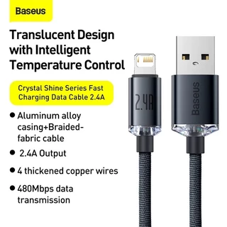 Baseus สายชาร์จเร็ว USB to Ip Fast Charging สายชาร์จ 2.4A สายชาร์จไอโฟน USB to Lightning