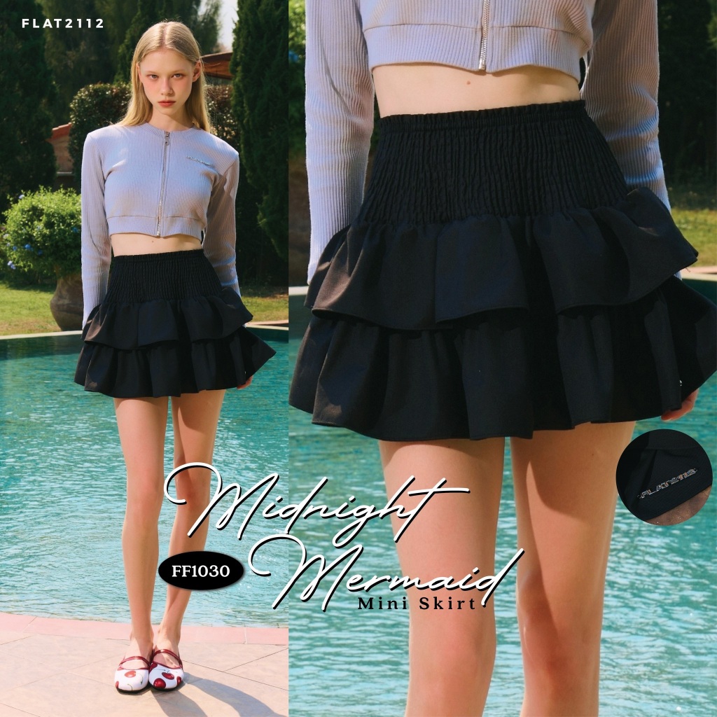 FLAT2112 FF1030 : MIDNIGHT MERMAID MINI SKIRT กระโปรง กระโปรงสั้น กระโปรงชั้นๆ