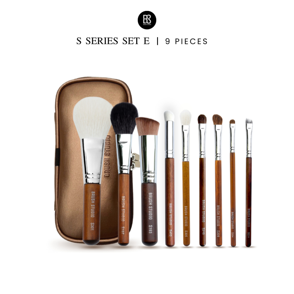 BRUSH STUDIO S series Set E : ชุดแปรงขนม้า ขนแพะ และแบดเจอร์ 9 ชิ้น