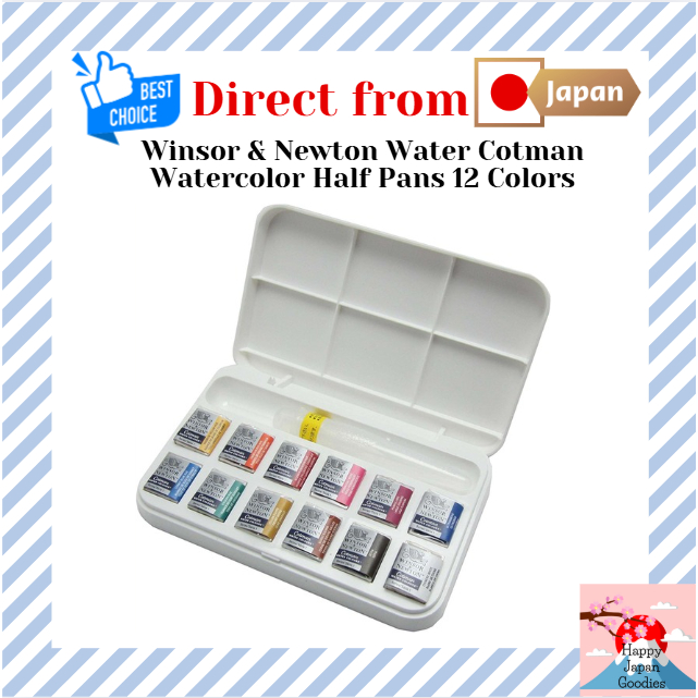 Winsor & Newton Water Cotman Watercolor Half Pans 12 Colors [Direct from JAPAN]