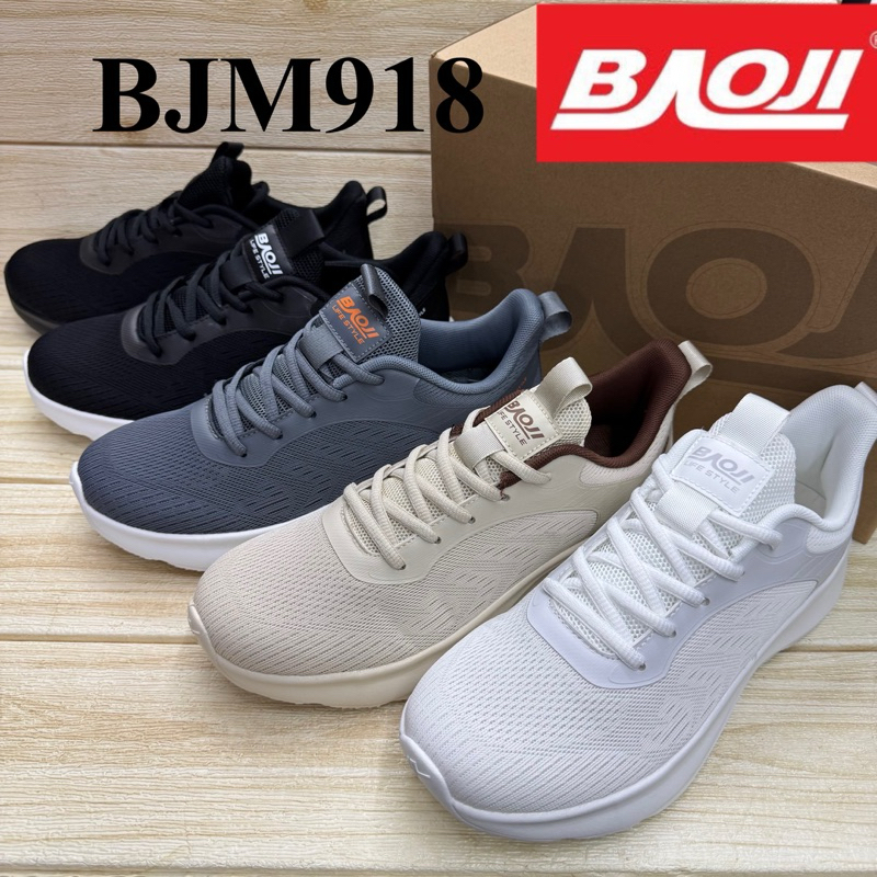 Baoji BJM 918 รองเท้าผ้าใบชาย บาโอจิ 41-45 นิ่ม เบา ใส่สบาย ซส