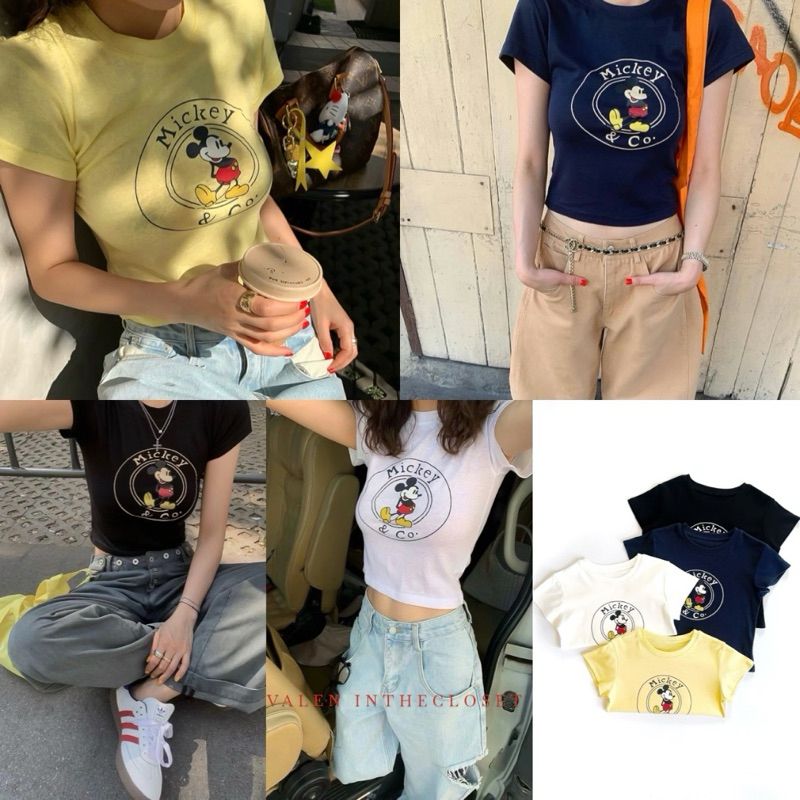 ส่งด่วน 𝗜𝗖𝗢𝗡𝗜𝗖 𝗠𝗢𝗨𝗦𝗘 𝗖𝗥𝗢𝗣 𝗧𝗢𝗣 เสื้อครอปสุดคิ้วท์ ใส่แล้วสวยชิค สายแฟห้ามพลาด
