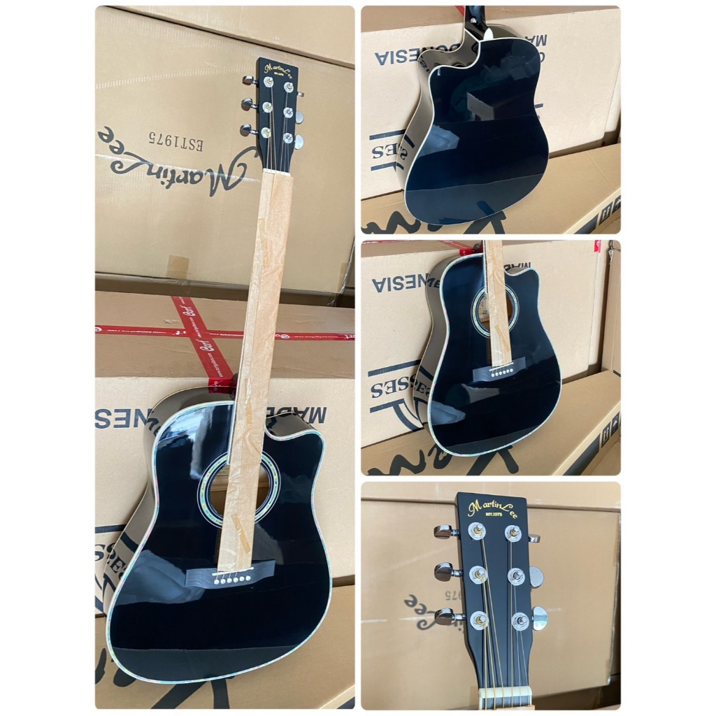 กีต้าร์โปร่ง Matinlee MD410C สีดำ ขนาด 41 นิ้ว แถมฟรี สายชุดกีต้าร์ 1 ชุด ปิ๊กกีต้าร์ 3 ตัว และเหล็ก