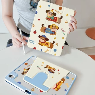 🪐24 ชั่วโมงเคส🪐case iPad Gen11 Air6 11 Air7 ที่ใส่ปากกา แอปเปิล ดัชชุนด์ เคสiPadหมุน 360° Gen9 MINI7
