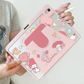 🪐24 ชั่วโมงเคส🪐เคสไอแพด Air7 Air6 Gen11 ที่ใส่ปากกา My Melody เคสiPadหมุน 360° Gen9 Pro11 2024 MINI7
