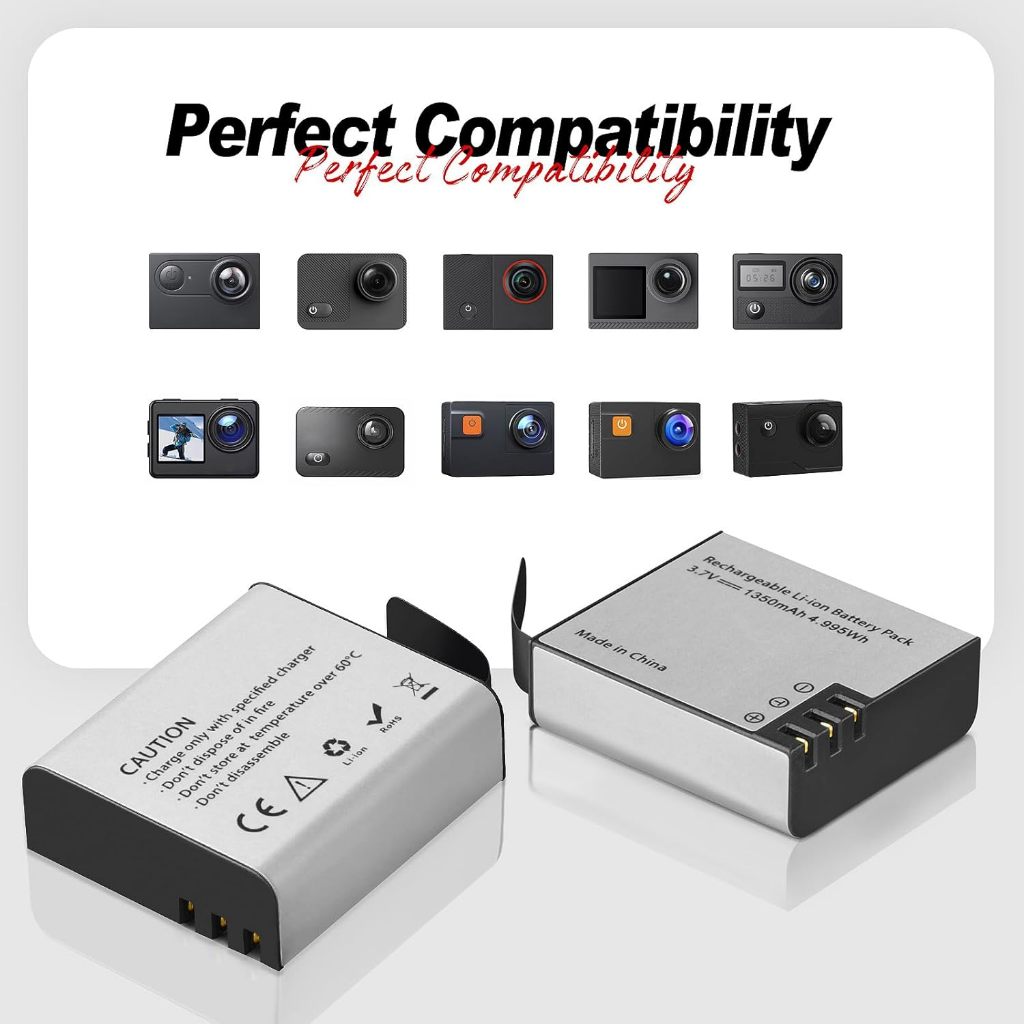 แบต EKEN 1350 Mha รุ่น A สามารถใช้งานได้ กับ EKEN H3R,H8,H8R,H8 Pro,V8s,H9R,H9R Plus,H9s,H5s,H6s